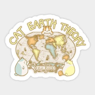 Cat Earth Theory I Sticker